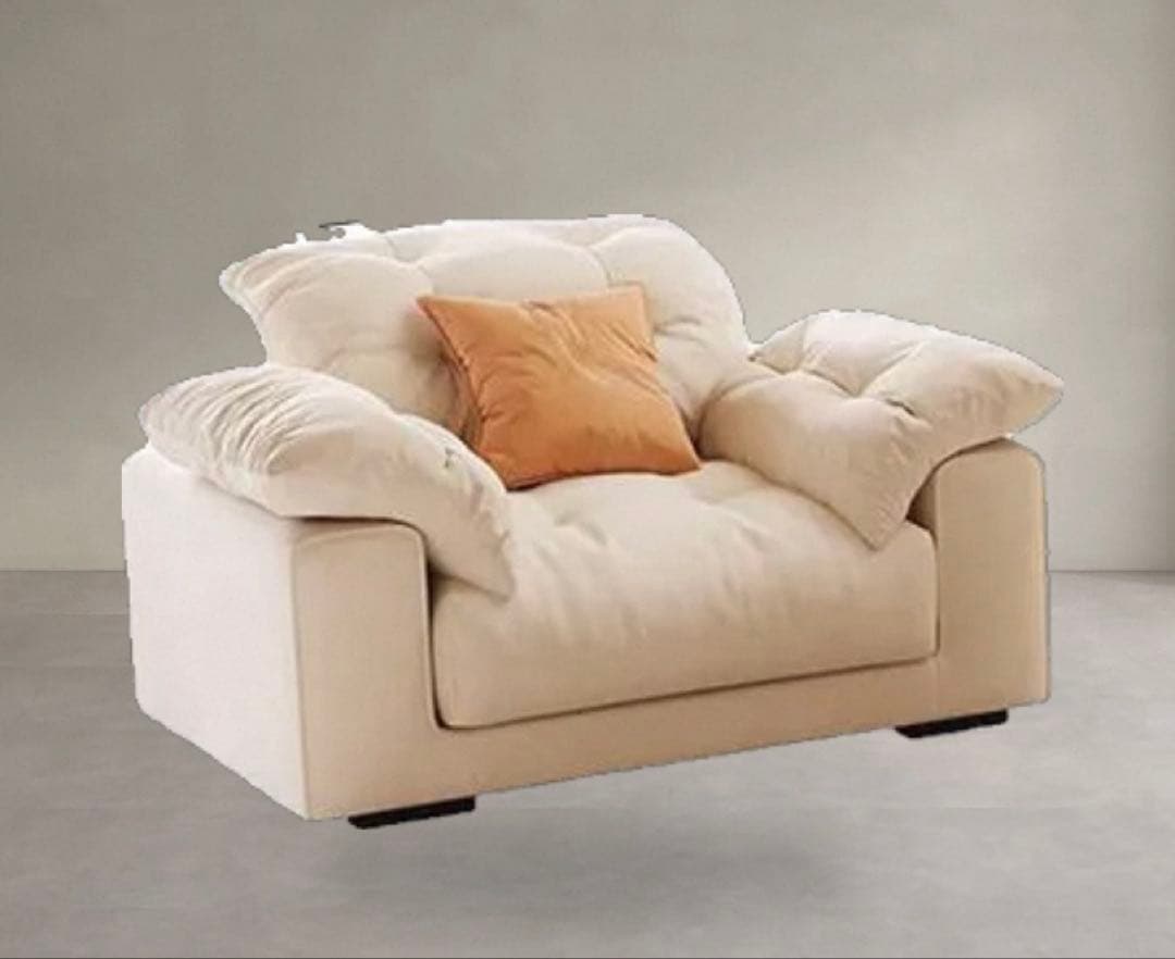 ダウン充填ソファ　一人用ソファ　おしゃれソファ ソファ 完成品 エアレザー 北欧 おしゃれ ソファー 奥行60cm 1人掛け 2